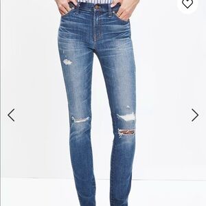 Madewell 9" High Riser Skinny Jeans Rip & Repair